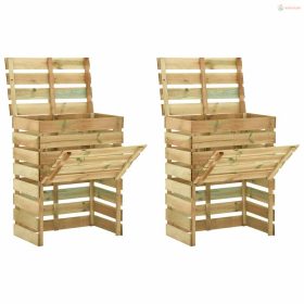   2 db lécezett impregnált fenyőfa kerti komposztáló 80x50x100 cm