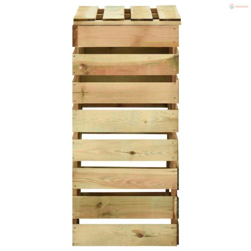 2 db lécezett impregnált fenyőfa kerti komposztáló 80x50x100 cm