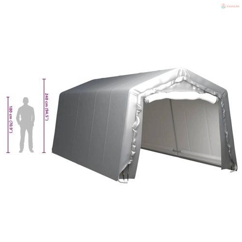 Szürke acél tárolósátor 300 x 600 cm