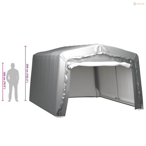 Szürke acél tárolósátor 370x370 cm