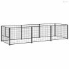Fekete acél kutyakennel 3 m²