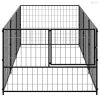 Fekete acél kutyakennel 3 m²
