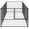 Fekete acél kutyakennel 4 m²