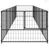Fekete acél kutyakennel 6 m²
