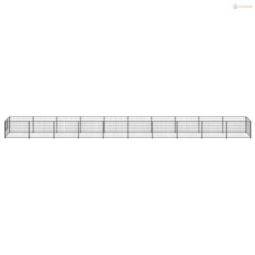 Fekete acél kutyakennel 10 m²