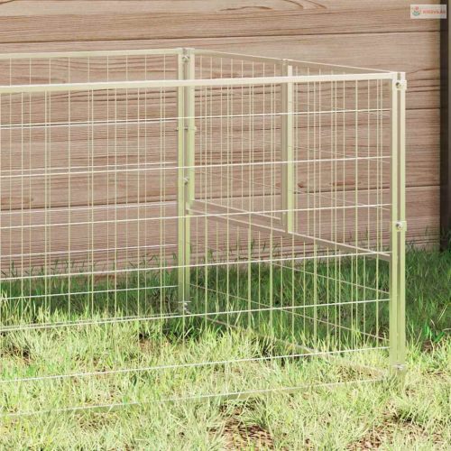 Ezüstszínű acél kutyakennel 3 m²