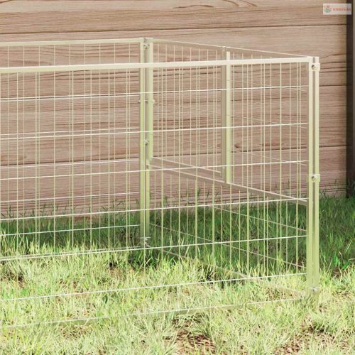 Ezüstszínű acél kutyakennel 5 m²