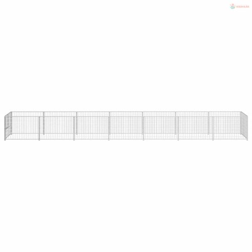 Ezüstszínű acél kutyakennel 7 m²