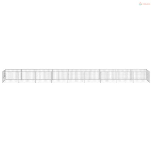 Ezüstszínű acél kutyakennel 9 m²