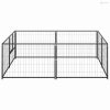 Fekete acél kutyakennel 4 m²