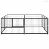 Fekete acél kutyakennel 4 m²