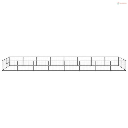 Fekete acél kutyakennel 16 m²