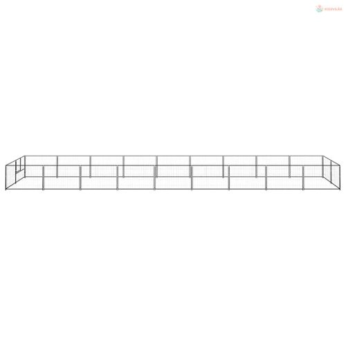 Fekete acél kutyakennel 18 m²