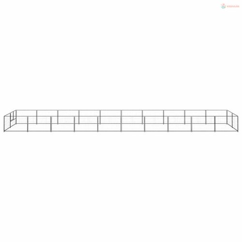Fekete acél kutyakennel 20 m²