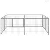 Ezüstszínű acél kutyakennel 4 m²