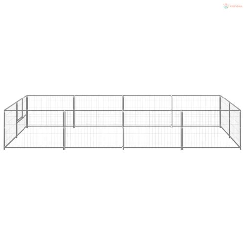 Ezüstszínű acél kutyakennel 8 m²