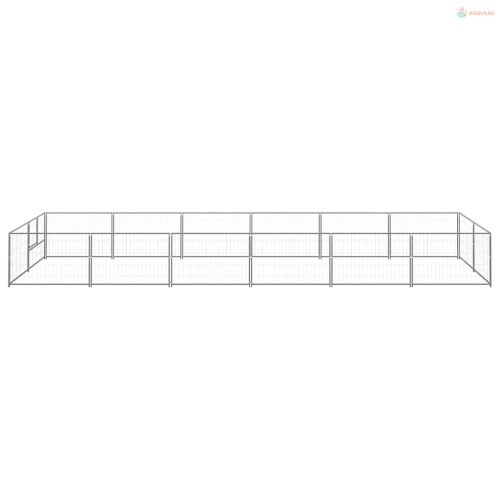 Ezüstszínű acél kutyakennel 12 m²