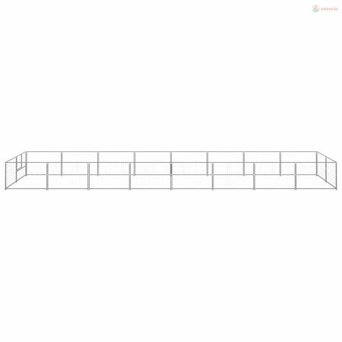 Ezüstszínű acél kutyakennel 16 m²