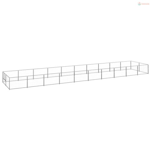 Ezüstszínű acél kutyakennel 20 m²