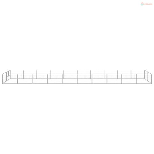 Ezüstszínű acél kutyakennel 20 m²