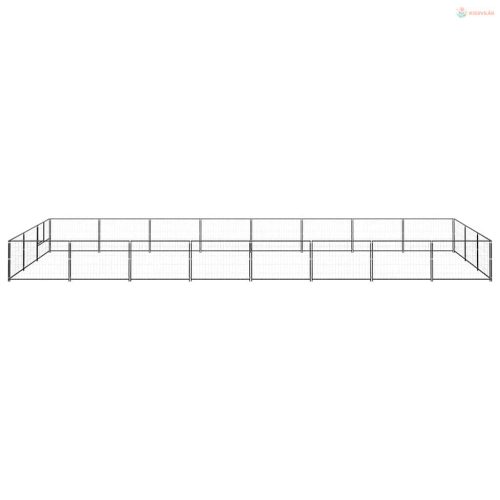 Fekete acél kutyakennel 24 m²