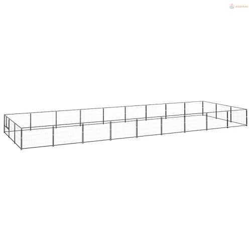 Fekete acél kutyakennel 27 m²
