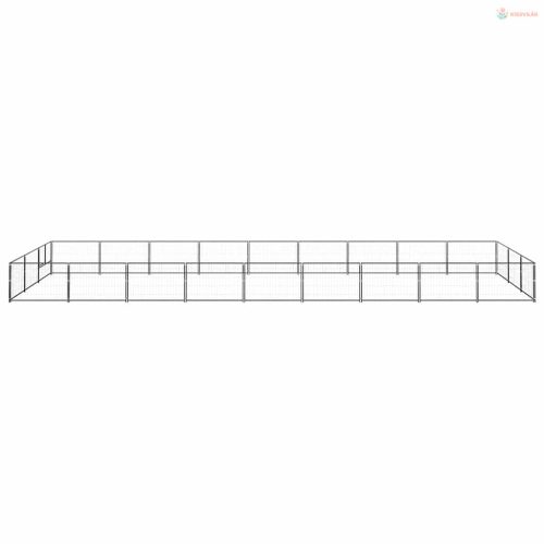Fekete acél kutyakennel 27 m²