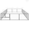 Fekete acél kutyakennel 27 m²