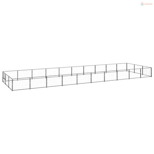Fekete acél kutyakennel 30 m²