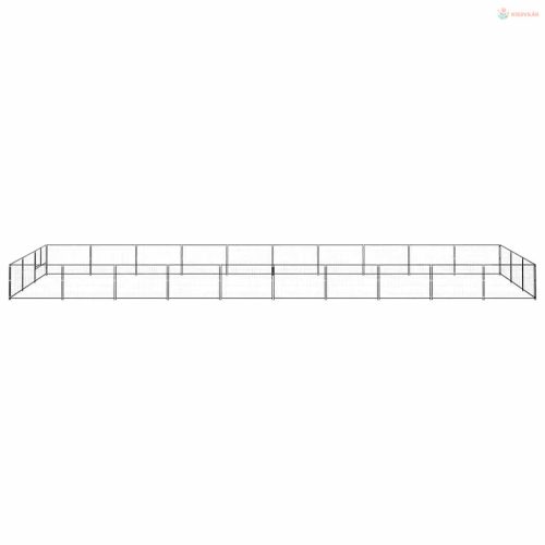 Fekete acél kutyakennel 30 m²
