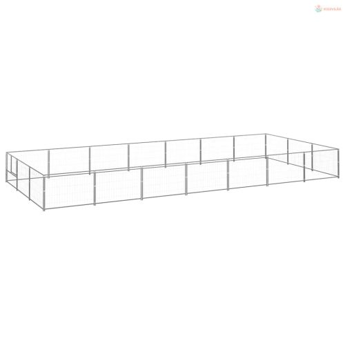 Ezüstszínű acél kutyakennel 21 m²