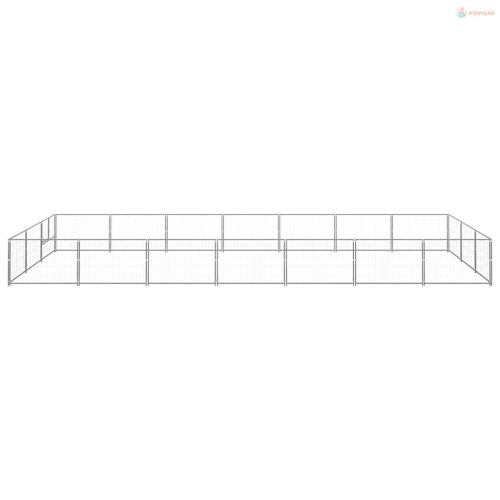 Ezüstszínű acél kutyakennel 21 m²