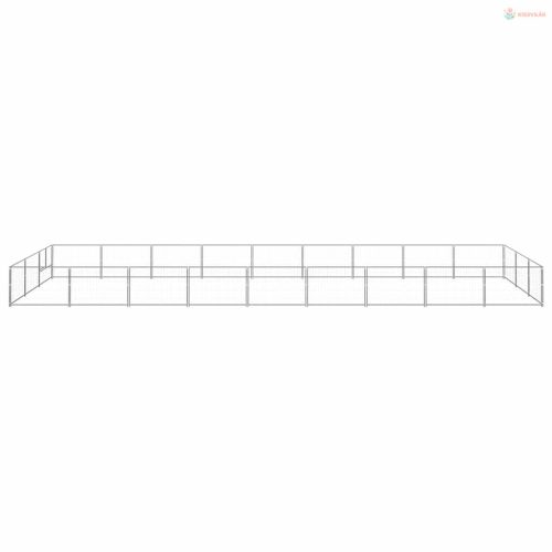 Ezüstszínű acél kutyakennel 27 m²