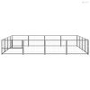 Fekete acél kutyakennel 16 m²