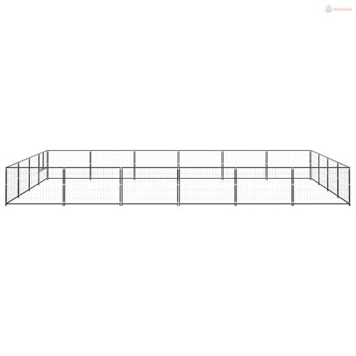 Fekete acél kutyakennel 24 m²