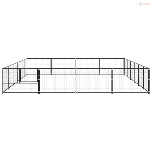 Fekete acél kutyakennel 24 m²
