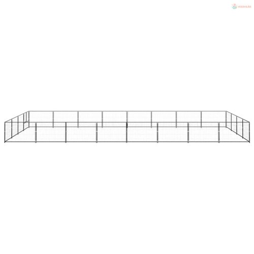 Fekete acél kutyakennel 32 m²