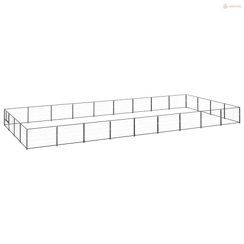 Fekete acél kutyakennel 36 m²