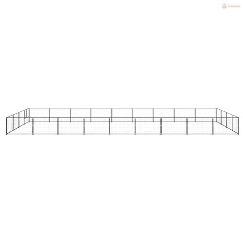 Fekete acél kutyakennel 36 m²