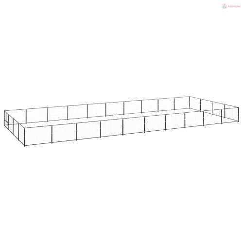 Fekete acél kutyakennel 40 m²