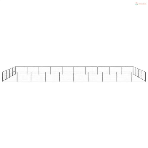 Fekete acél kutyakennel 40 m²