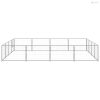 Ezüstszínű acél kutyakennel 16 m²