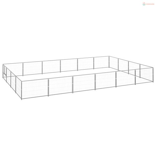 Ezüstszínű acél kutyakennel 24 m²