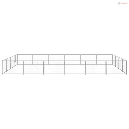 Ezüstszínű acél kutyakennel 24 m²