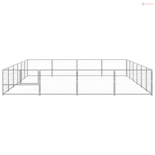 Ezüstszínű acél kutyakennel 24 m²