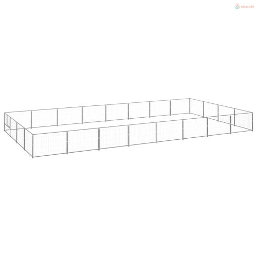 Ezüstszínű acél kutyakennel 32 m²
