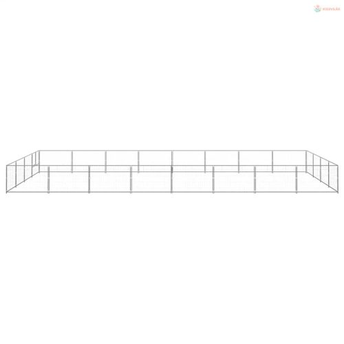 Ezüstszínű acél kutyakennel 32 m²