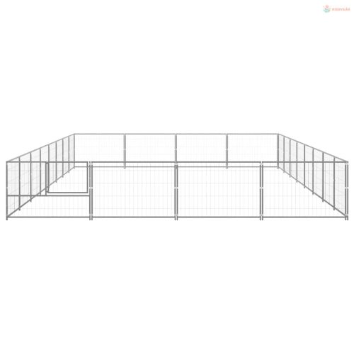 Ezüstszínű acél kutyakennel 32 m²