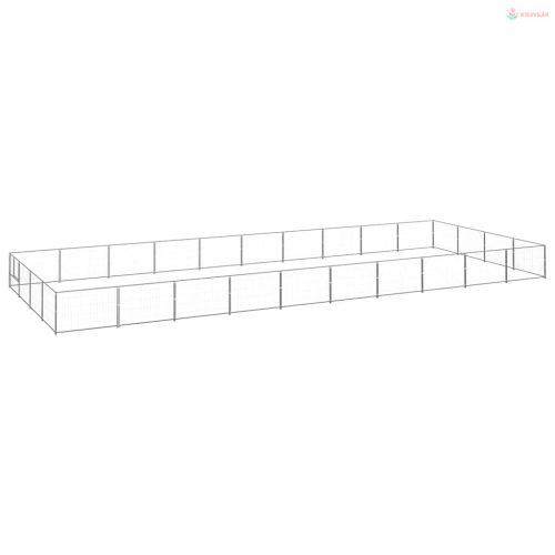 Ezüstszínű acél kutyakennel 40 m²