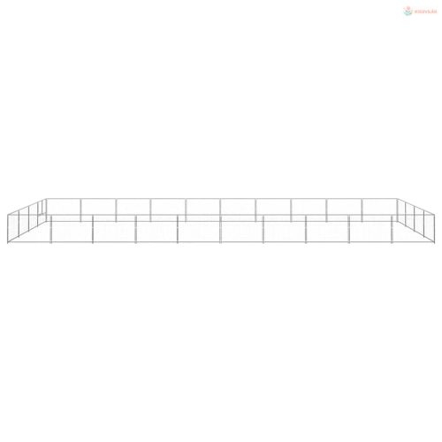 Ezüstszínű acél kutyakennel 40 m²